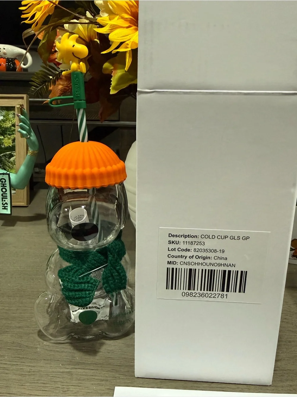 Starbucks Peanuts Bundle Glass Cup, Mug, Keychain